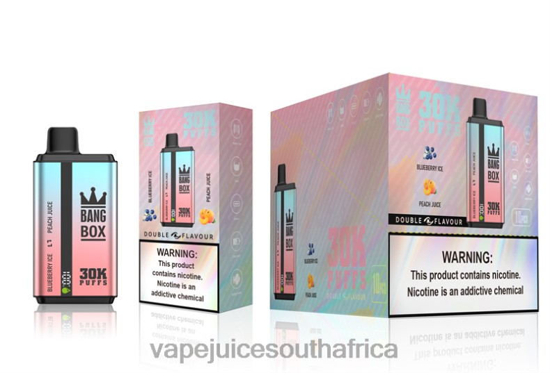 E-Liquid Vape - Bang Box 30000 Puffs Dual Flavors Blueberry Ice & Peach Juice TJ4JJ63