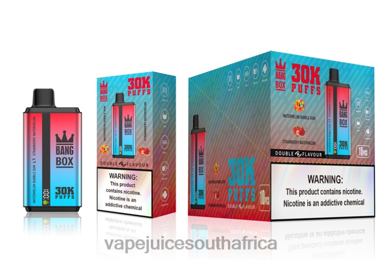 E-Liquid Vape - Bang Box 30000 Puffs Dual Flavors Watermelon Bubble Gum & Strawberry Watermelon TJ4JJ68