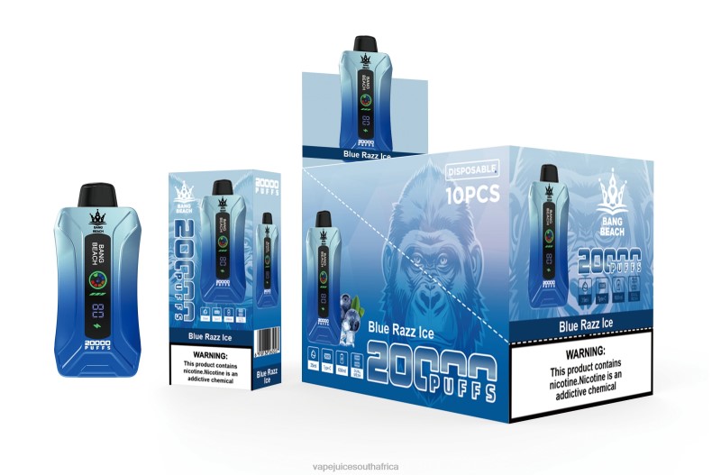 Vape Juice South Africa - Bang Beach 20000 Puffs Smart Screen Vape Blue Razz Ice TJ4JJ11