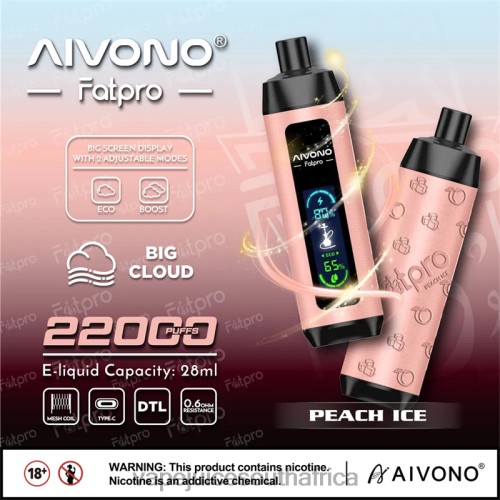 Vape Pens South Africa - Aivono Fatpro 22000 N8RZ65 Peach Ice