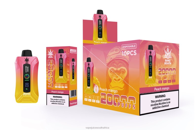 Vape Pods - Bang Beach 20000 Puffs Smart Screen Vape Peach Mango TJ4JJ2