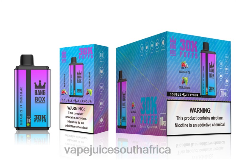 Vape Pods - Bang Box 30000 Puffs Dual Flavors Blue Razz Ice & Double Grape TJ4JJ72