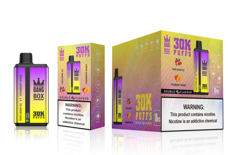Vape Pods - Bang Box 30000 Puffs Dual Flavors Three Berry Ice & Strawberry Mango TJ4JJ67