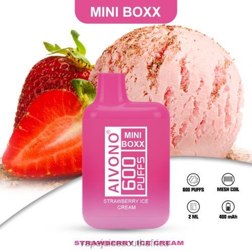 Vape Pods - Aivono AIM MINI BOXX 600 N8RZ6232 Strawberry Ice Cream