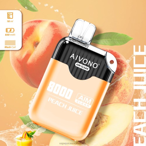 E-Liquid Vape - Aivono AIM CLEAR 8000 N8RZ6203 Peach Juice