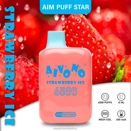 E-Liquid Vape - Aivono AIM PUFF STAR 6500 N8RZ6288 Strawberry Ice