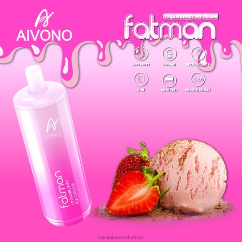 Vape Juice South Africa - Aivono FATMAN 6800 N8RZ621 Strawberry Ice Cream