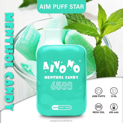 Vape Pens South Africa - Aivono AIM PUFF STAR 6500 N8RZ6295 Menthol Candy