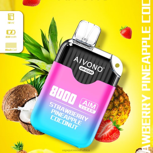 Vape Pods - Aivono AIM CLEAR 8000 N8RZ6207 Strawberry Pineapple Coconut