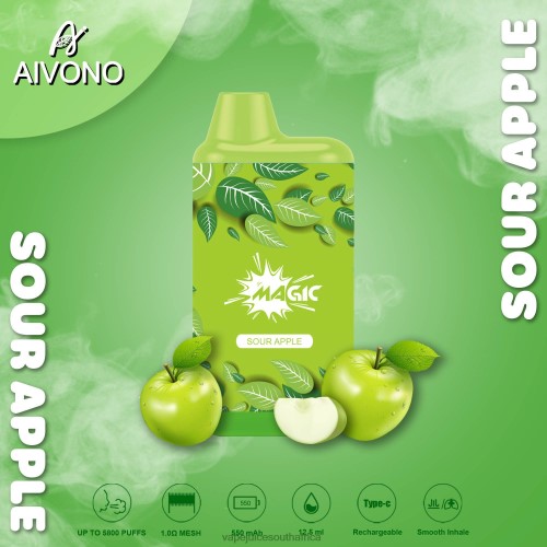 Vape Pods - Aivono AIM MAGIC 5800 Mouth Box Cigarette N8RZ687 Sour Apple