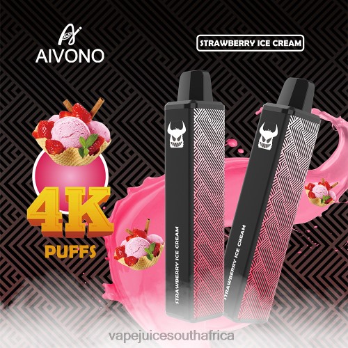 E-Liquid Vape - Aivono AIM FREAK 4000 N8RZ6263 Strawberry Ice Cream